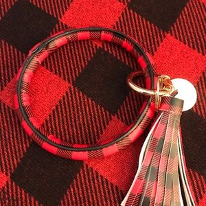 Bangle Keychain - Red Plaid